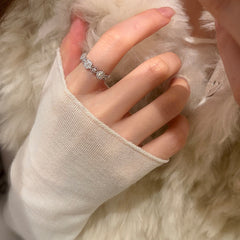 Camille Pavé Floral Adjustable Ring