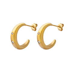 18K Gold-Plated Cubic Zirconia Huggie Earrings
