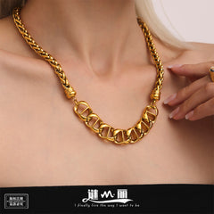 18K Gold-Plated Oval Link Necklace