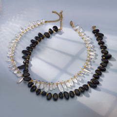 Black Agate & Natural Stone Beaded Necklaces