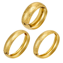 18K Gold-Plated Textured Wide Cuff Bracelet