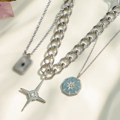 Silver-Tone Celestial & Cross Pendant Necklaces