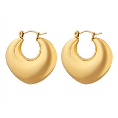 18K Gold-Plated Sculptural Heart Hoop Earrings