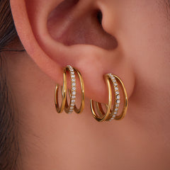 Cubic Zirconia Layered Ear Cuffs — Single