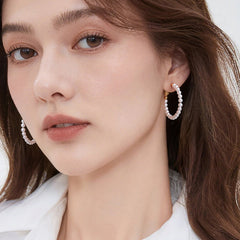 Nicolette Vintage-Inspired Pearl Hoop Earrings No. 425595