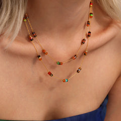 Natural Stone Bead Necklace or Bracelet