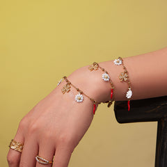 18K Gold-Plated Daisy Charm Necklace or Bracelet