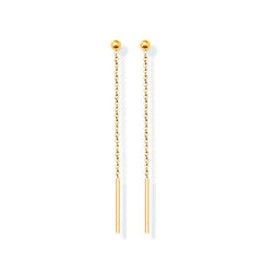 18K Gold-Plated Fine Chain Threader Earrings