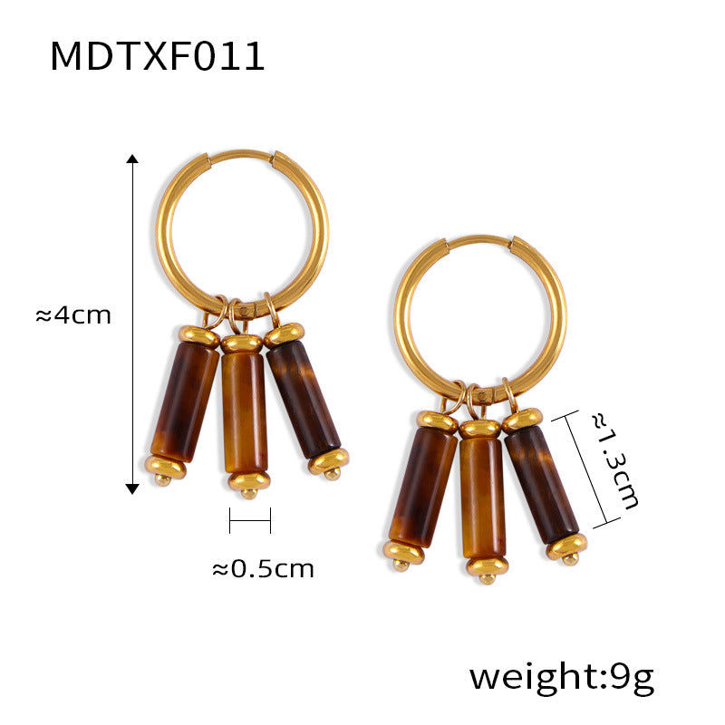 Tiger Eye Bead Earrings and Necklace