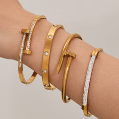 18K Gold-Plated Minimal Open Bangle Designs