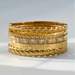 Geometric Cubic Zirconia Bangle Collection