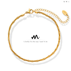 Textured Disc Charm Chain Anklet