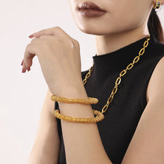 Textured Spiral Open Bangle Designs