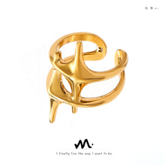 18K Gold-Plated Starburst Open Ring