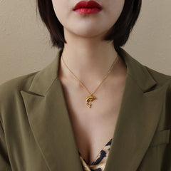18K Gold-Plated Dolphin Pendant Necklace