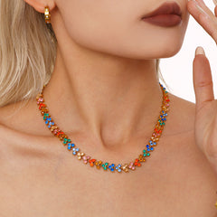18K Gold-Plated Cubic Zirconia Necklace or Bracelet
