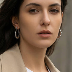 Scalloped Oval Hoop Earrings
