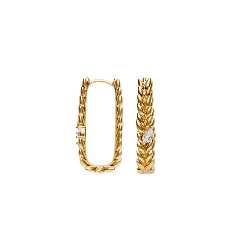 Nicolette Vintage-Inspired Pavé Leaf Stud Earrings