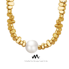 Irregular Pearl-Look Bead Necklace
