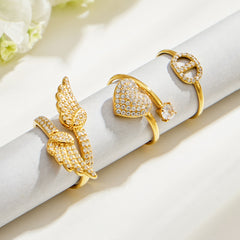 Cubic Zirconia Heart, Wing & Geometric Rings