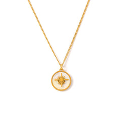 18K Gold-Plated Sunburst Medallion Necklace