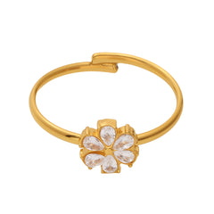 Cubic Zirconia Flower Open Ring