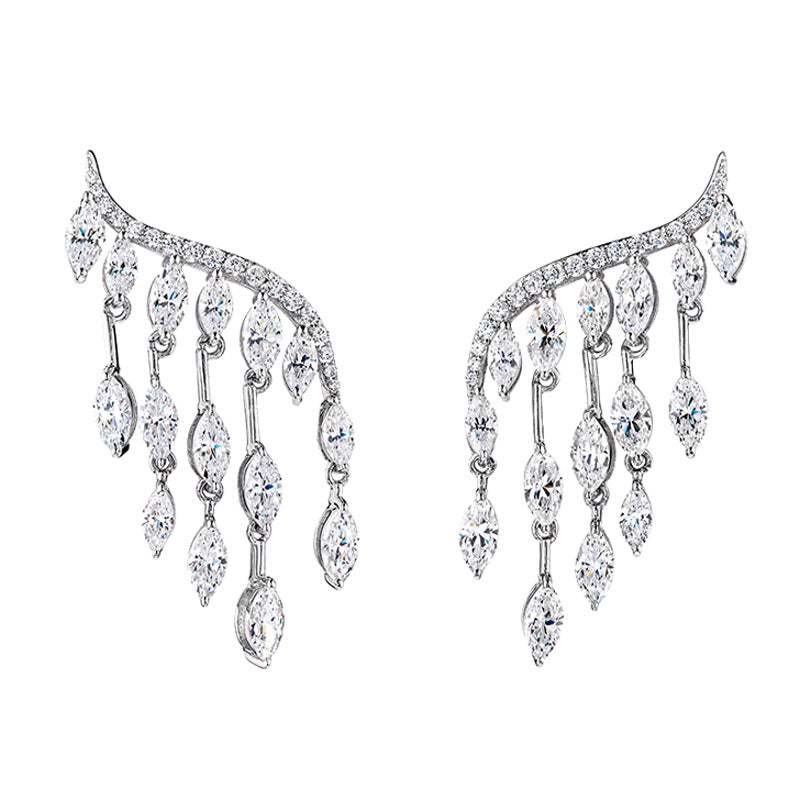 Nicolette Pavé Teardrop Drop Earrings