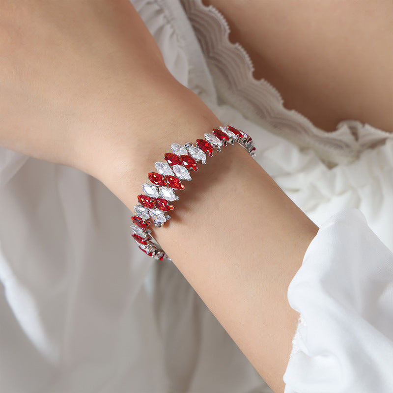 Color Cubic Zirconia Bangle Bracelet