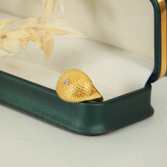 Textured Cubic Zirconia Dome Ring