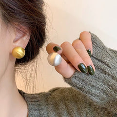 Marielle Brushed Sphere Stud Earrings