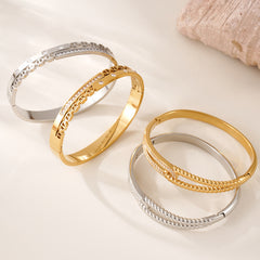 Cubic Zirconia Clasp Bangle Bracelets