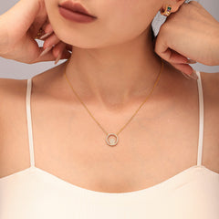 Double-Circle Cubic Zirconia Necklace, Bracelet or Ring