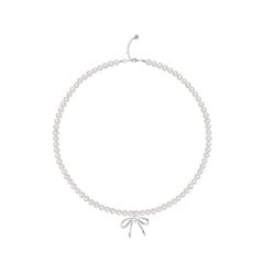 Camille Romantic Pearl Bow Necklace