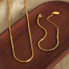 Twisted Chain Necklace & Bracelet