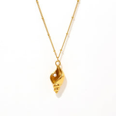 18K Gold-Plated Shell Pendant and Layering Chain Necklaces