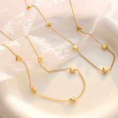 Gold-Tone Heart Station Jewelry