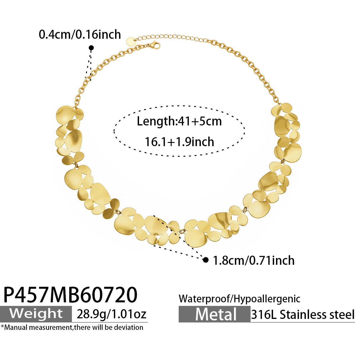 18K Gold-Plated Geometric Floral Collar Necklace