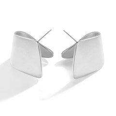 Daphne Brushed Square Stud Earrings