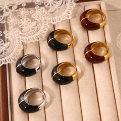 Color Enamel Rounded Statement Ring