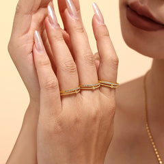 18K Gold-Plated Cubic Zirconia Adjustable Open Ring