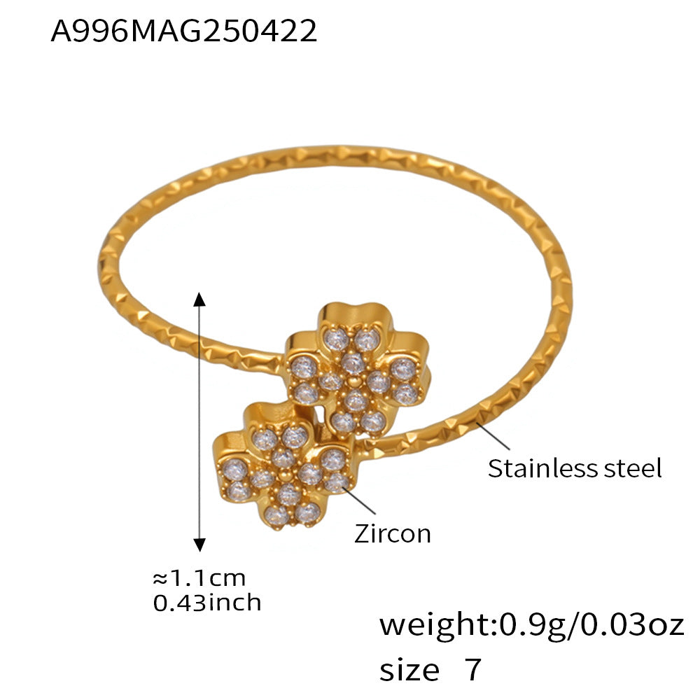 Floral Cubic Zirconia Open Ring Designs