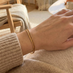 18K Gold-Plated Layered Snake Chain Bracelet