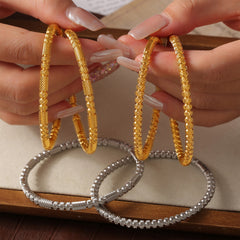 Gold-Tone Textured Bead Bangle Designs