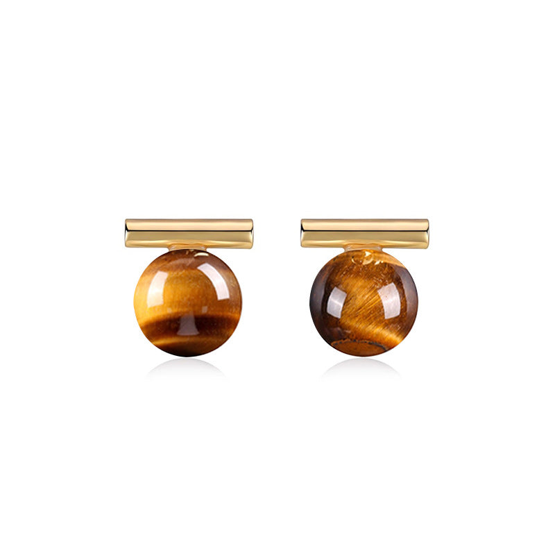 Marielle Vintage-Inspired Tiger-Eye Stud Earrings
