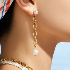 18K Gold-Plated Pearl-Look Necklace & Earrings