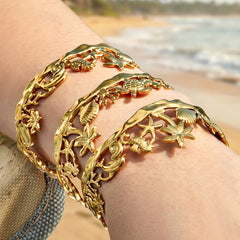 18K Gold-Plated Ocean Openwork Bangle