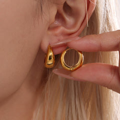 Polished Rounded Huggie Earrings