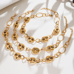 18K Gold-Plated Open Bean-Link Necklace