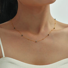 Fine Natural Stone Beaded Chain Necklace