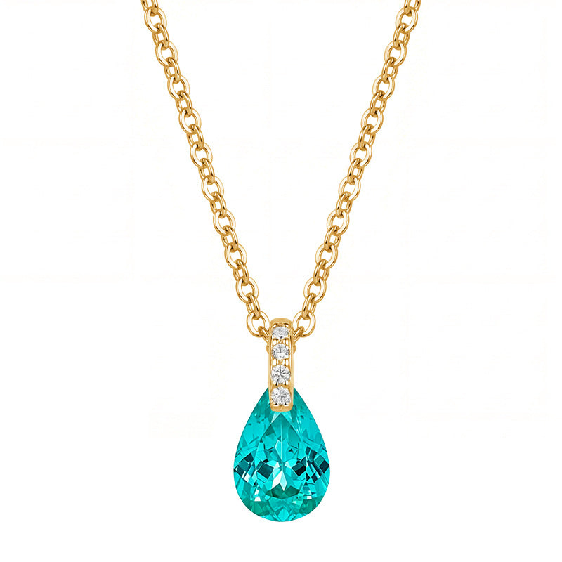 Camille Sapphire-Tone Teardrop Choker Necklace